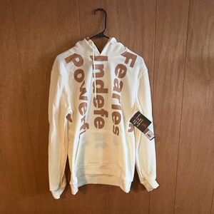 Seven Souls Cream khaki Hoodie with Brown Graphics